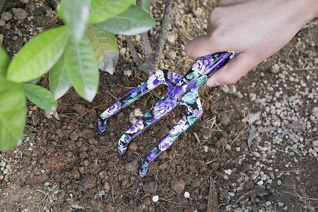 Gardening Gifts, 3 Piece Aluminum Garden Tool Set - Trowel, Cultivator, Pruning Shear, Gift Set for Women, Men, Gardening Needs (Purple&Blue)