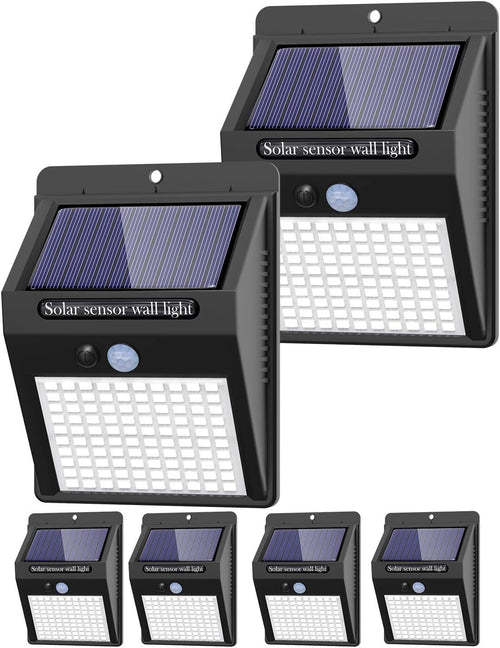 6 Pack Outdoor Solar Motion Lights - 3 Modes/100Led Wireless, IP65 Waterproof Solar Security Lights with Motion Sensor for Front Door, Backyard, Garage, Deck
